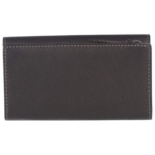 Club Rochelier Onyx RFID Leather Bi-fold Clutch Wallet - Black