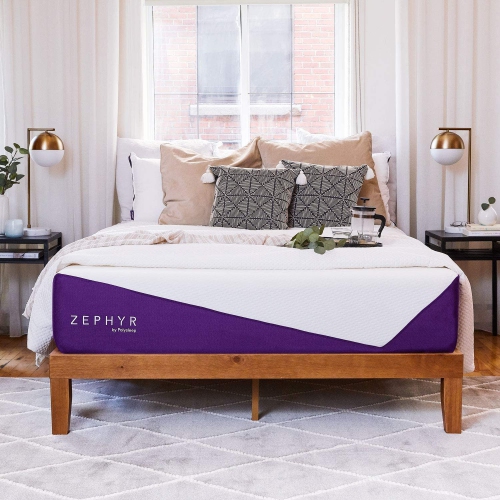Polysleep Zephyr Antimicrobial Memory Foam Mattress with Cooling Gel Topper – Organic Nanobionic Breathable Cover, 100% Made in Canada, Premium Hybri
