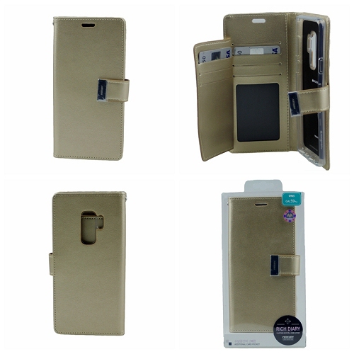 Galaxy S9 Goospery Rich Diary Flip,Gold