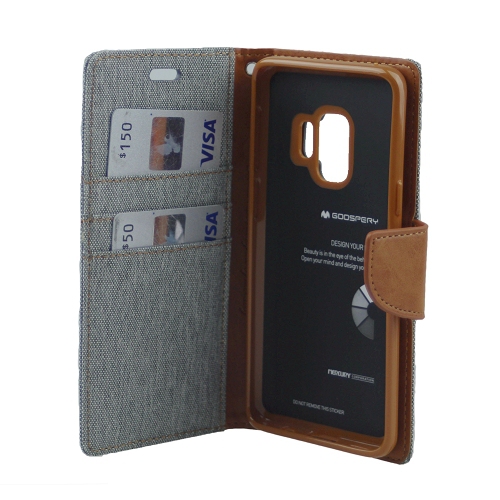 Galaxy S9 Goospery Canvas Diary Flip,Grey