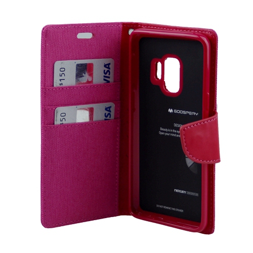 Galaxy S9 Goospery Canvas Diary Flip,Pink