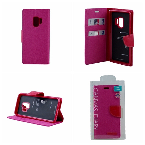 Galaxy S9 Goospery Canvas Diary Flip,Pink