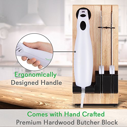 NutriChef Electric Carving Slicer Kitchen Knife - Portable Electrical Food Cutter Knife Set with Bread and Carving Blade