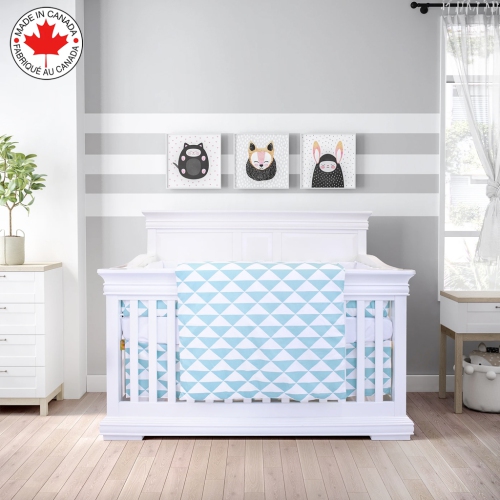 Bebelelo - Bedding Set - 5 Pieces - Blue and White Triangle