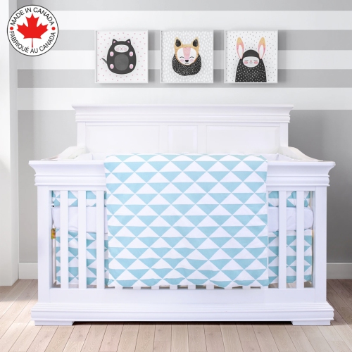 Bebelelo - Ensemble Literie - 5 Morceaux - Triangle bleu et blanc