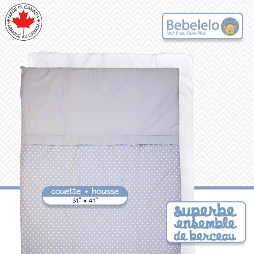 Bebelelo - Ensemble Literie - 5 Morceaux - Étoile sur fond gris