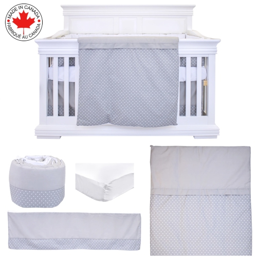 Bebelelo - Ensemble Literie - 5 Morceaux - Étoile sur fond gris