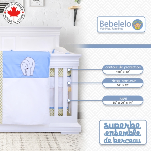 Bebelelo - Ensemble Literie - 5 Morceaux - Ours Polaire en Forêt