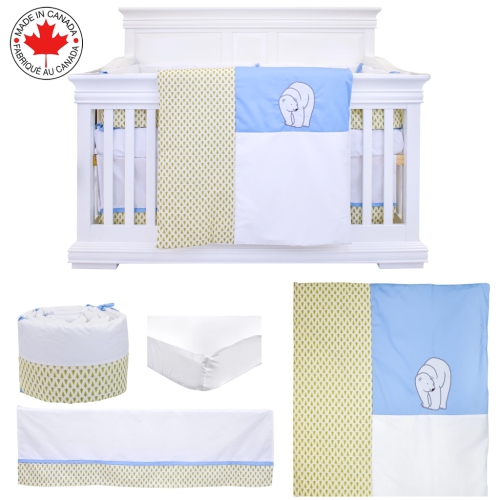 Bebelelo - Ensemble Literie - 5 Morceaux - Ours Polaire en Forêt