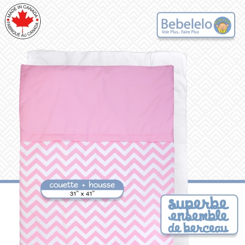 Lit de bébé Belelo - 5 pièces - chevrons roses