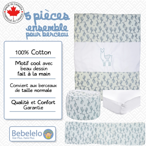 Bebelelo - Bedding Set - 5 Pieces - Sweet Cactus Lama