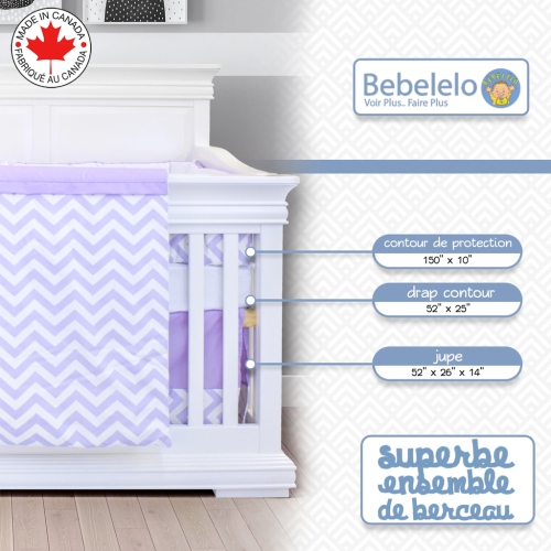 Lit de bébé Belelo - 5 pièces - Lilac Wave