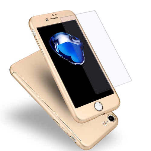 360 Degree Full Body Protection Frosted Case with Tempered Glass for iPhone 6 Plus / 6s Plus