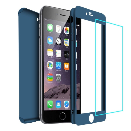 360 Degree Full Body Protection Frosted Case with Tempered Glass for iPhone 6 Plus / 6s Plus