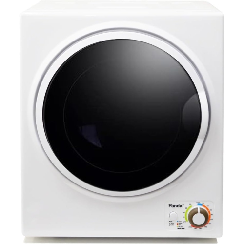 Panda 1.50 cu.ft Compact Laundry Dryer, White and Black