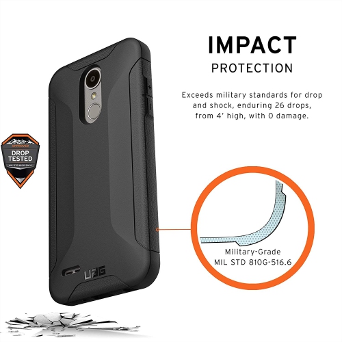 URBAN ARMOR GEAR UAG LG K8S LG K8 LG Tribute Empire Scout Feather-Light Rugged [Black] Military Drop Tested Phone Case