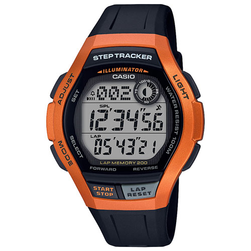 casio watch orange and black