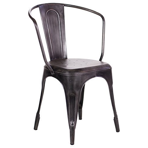 Nicer Furniture® Set of 4-Stackable Industrial Chic Xavier Pauchard Tolix A Style Dining Armchair -Gun Metal