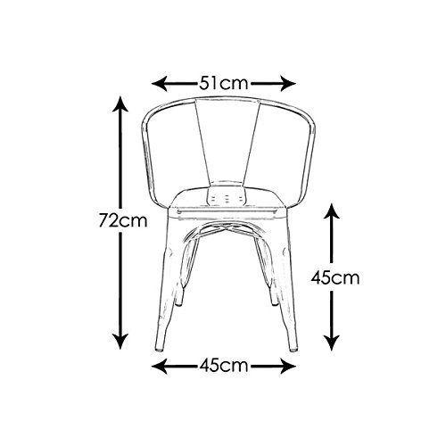 Nicer Furniture® Set of 4-Stackable Industrial Chic Xavier Pauchard Tolix A Style Dining Armchair -Gun Metal