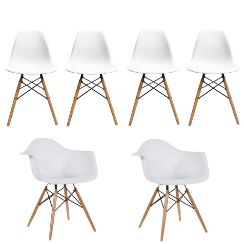 Eames Style Dining Chairs Natural Wood, Eames Style Dining Chair Set Of 4