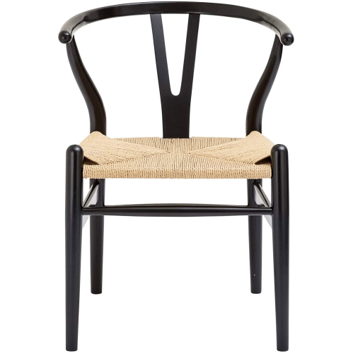 Nicer Furniture® Set of 2 Replica Hans Wegner Wishbone Chair in Black