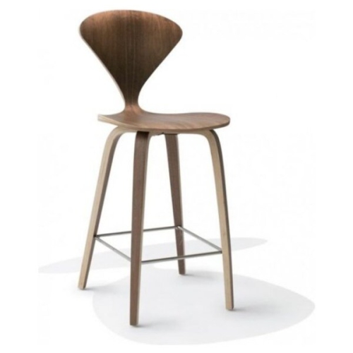 Nicer Furniture ® Cherner Counter Stool Walnut finish Dining Stool Wood Base