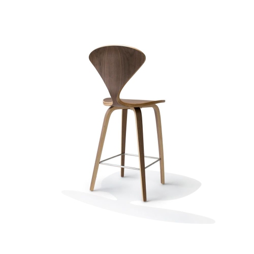 Nicer Furniture ® Cherner Counter Stool Walnut finish Dining Stool Wood Base