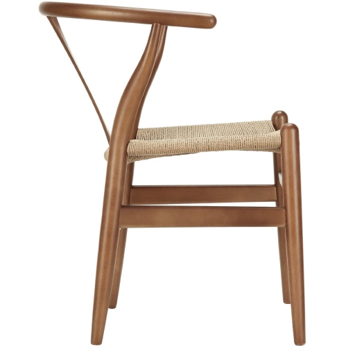 Nicer Furniture® Set of 1 Replica Hans Wegner Wishbone Chair in Walnut