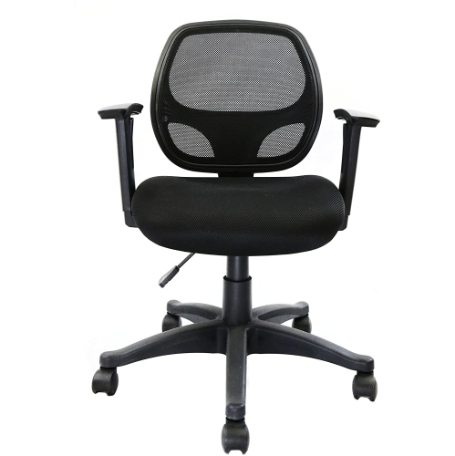 Nicer Furniture® Mid-Back Black Mesh Computer Task Desk Chair with Adjustable Arms