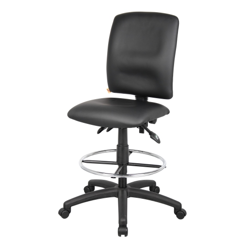 Nicer Furniture Multi-Function Task Drafting Chair, Polyurethane, Armless