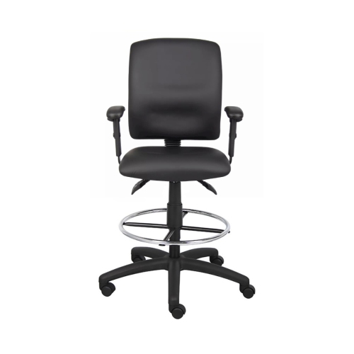 Nicer Furniture Multi-Function Task Drafting Chair, Polyurethane, Adjustable Arms