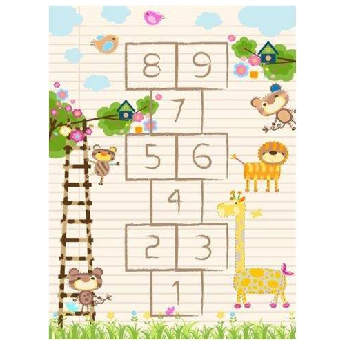 LA DOLE RUGS  Tremont Flatweave Numbers Area Rug 6'6" X 9'6"