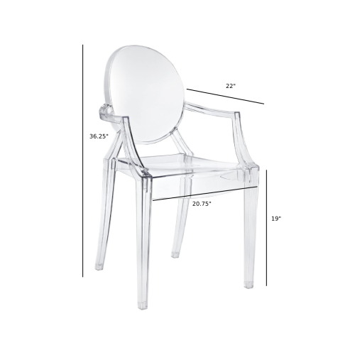 Nicer Furniture® Philippe Starck Louis XVI Ghost Arm Chair, Transparent