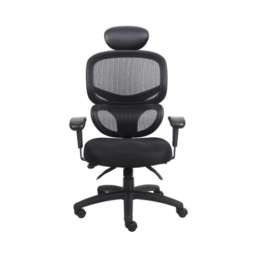 Nicer Furniture Multi-Function Ergonomic Highly Adjustable Fabric Seat Cushion Mesh Chair, with Headrest