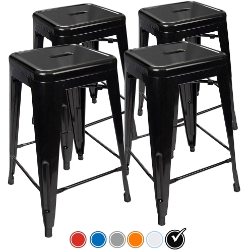 Set Of 4 Black 24 Inch Counter Height, 24 Inch Counter Stools Set Of 4
