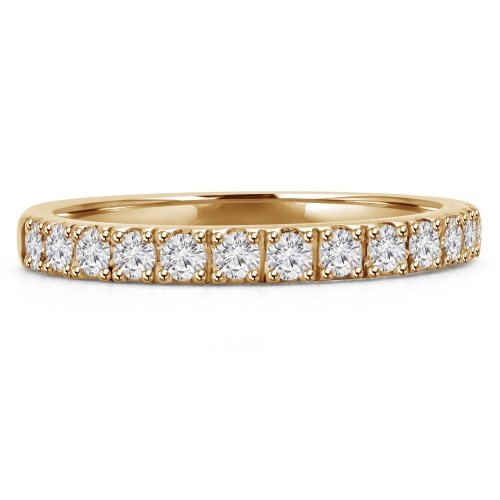 1/3 CTW Round Diamond Semi-Eternity Wedding Band Ring in 14K Yellow Gold - Size 4 to 9