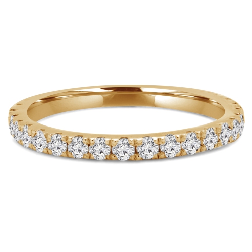 2/5 CTW Round Diamond Semi-Eternity Wedding Band Ring in 14K Yellow Gold - Size 4 to 9