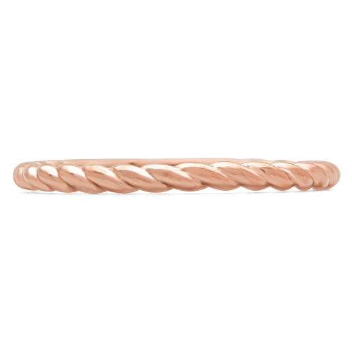 Braided Rope Classic Wedding Band Ring in 14K Rose Gold - Size 4 to 9