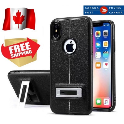 For Iphone X / XS Leather Shockproof Pattern Car Magnetic Holder Soft TPU Kickstand Case