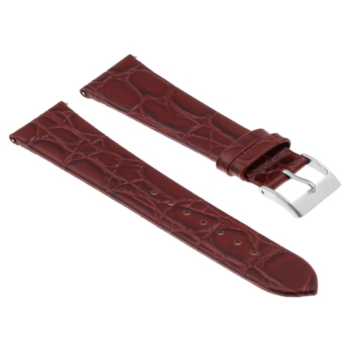 DASSARI  Crocodile Embossed Leather Watch Band Strap - 19MM - In Mahogany