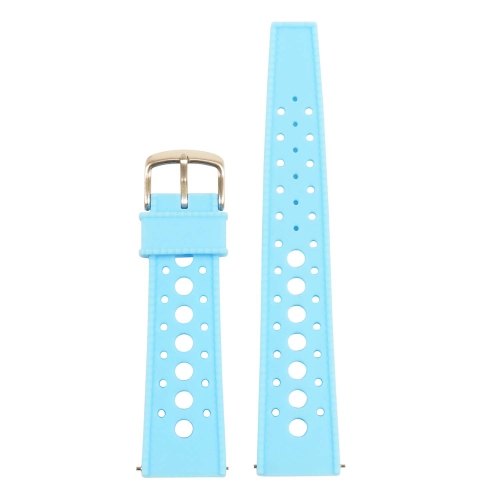 STRAPSCO  Retro Silicone Rubber Rally Dive Watch Band Strap - 22MM - In Light Blue