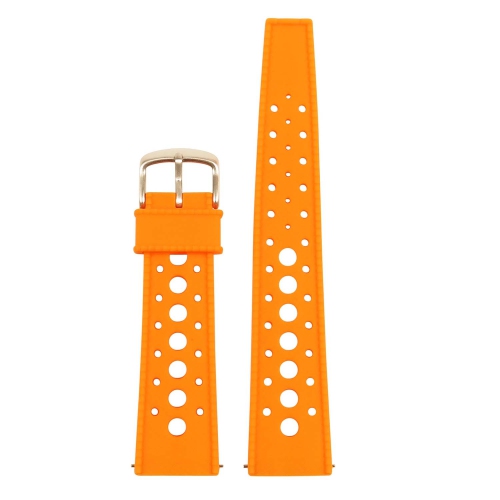 STRAPSCO  Retro Silicone Rubber Rally Dive Watch Band Strap - 18MM - In Orange