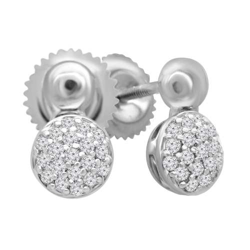 Boucles D'Oreilles en avec 0.16 CTW Diamant Blanc