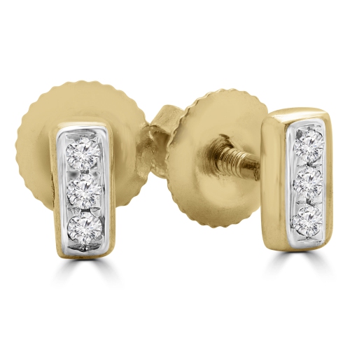 Boucles D'Oreilles en avec 0.03 CTW Diamant Blanc