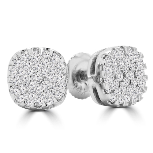 Boucles D'Oreilles en avec 0.23 CTW Diamant Blanc