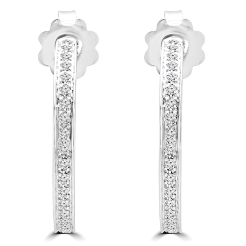 Boucles D'Oreilles en avec 0.27 CTW Diamant Blanc