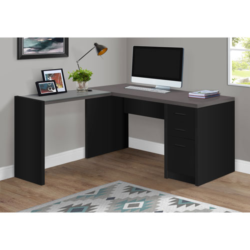 Monarch L Shaped Computer Desk With Filing Cabinet Black Best