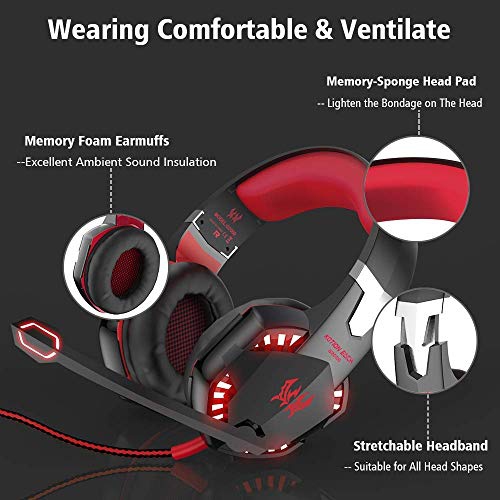 VersionTECH G2000 Gaming Headset - Black/Red