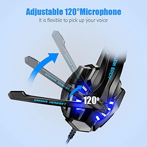 BENGOO G9000 Gaming Headset Over Ear Headphone with Mic and LED Light for PC, PS4, Xbox One, Switch, Tablet