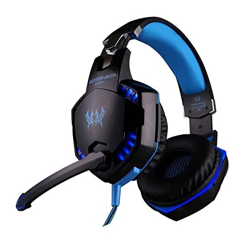 Mengshen Gaming Headset - with Mic, Volume Control and Cool LED Lights - Compatible with PC, Laptop, Smartphone, PS4 and Xbox One Controller, G2000